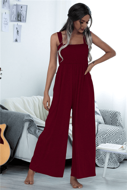 Antmvs Fashion Solid Color Wide-Legged Jumpsuit