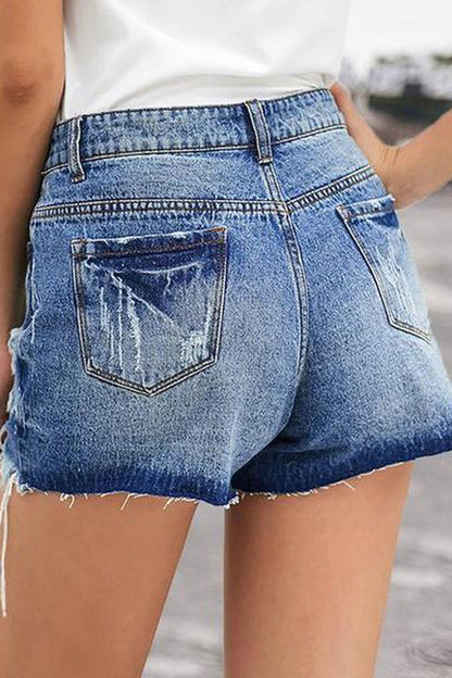 Antmvs Denim Hole Ripped Distressed Shorts