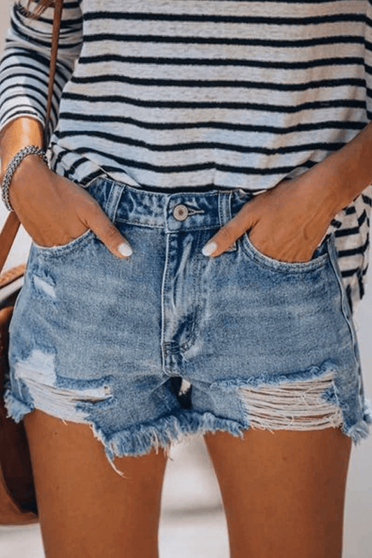 Antmvs Casual Fashion Broken Hole shorts