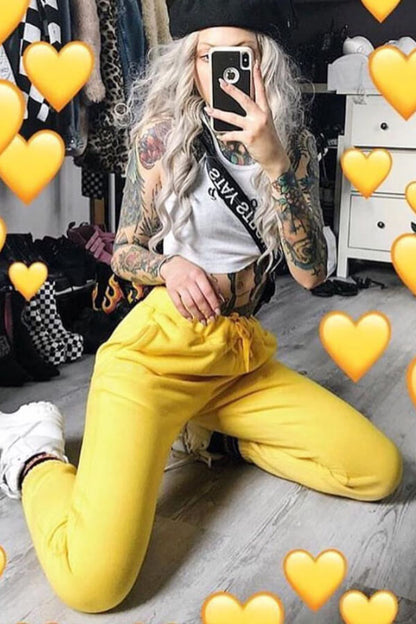 Antmvs Fashion Solid Color Rrushed Sweatpants (Thick)