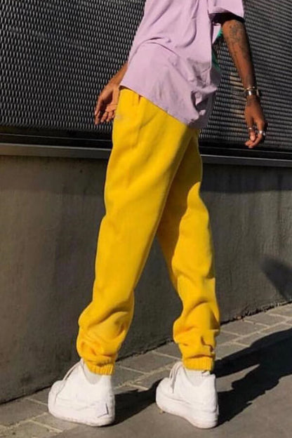 Antmvs Fashion Solid Color Rrushed Sweatpants (Thick)