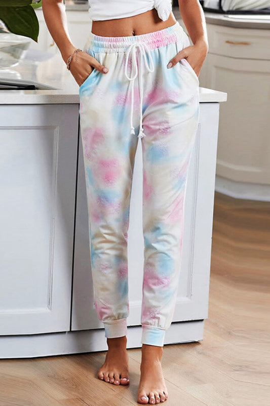 Antmvs Fashion Tie-dye Ankle Banded Pants