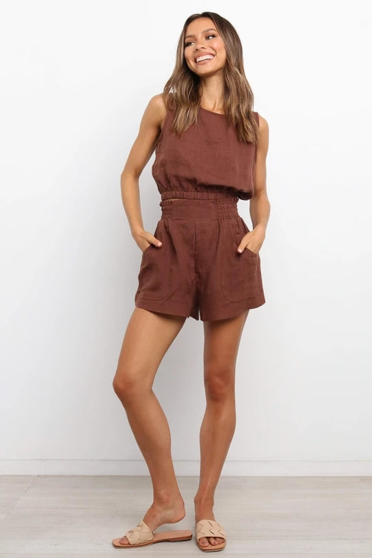 Antmvs Chocolate Tank Top and Shorts Sets