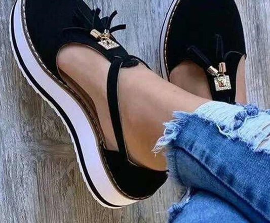 antmvs Spring Summer Women's Tassel Round Toe Flat Shoes New Ladies Platform Casual Shoes Dress Party Cute Female Vulcanized Shoes