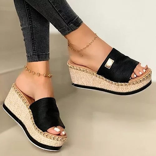 antmvs latform Wedges Slippers Women Sandals New Female Shoes Fashion Heeled Shoes Casual Summer Slides Slippers Women