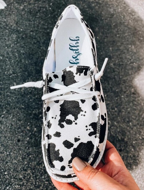 antmvs Summer Women Sneakers White Leopard Canvas Shoes Fashion Vulcanize Flats Ladies Loafers Female Sports Shoes Casual Trainers