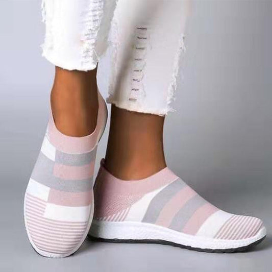 antmvs Womens Casual Shoes Woman Mesh Sneakers New Spring Knitted Flat Ladies Slip on Female Footwear Plus Size 35-43